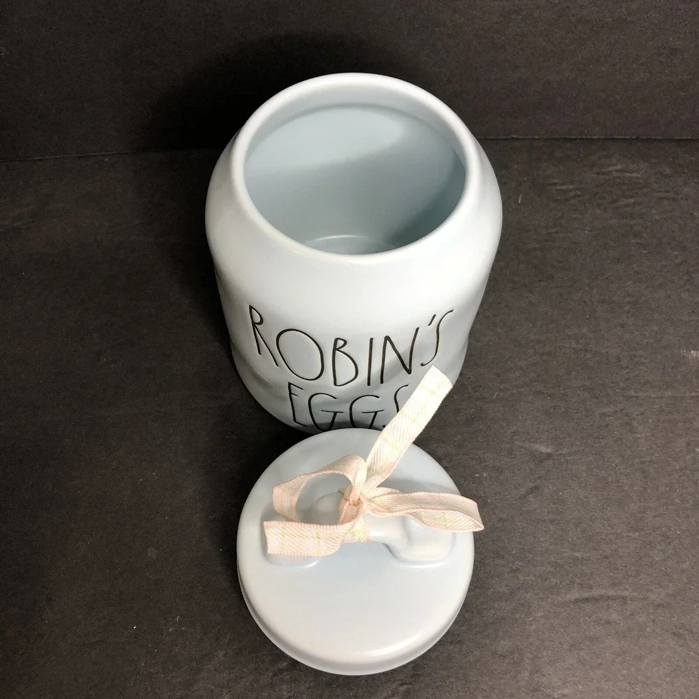 Magenta Rae Dunn Robins Eggs Canister with Lid Baby Blue 7